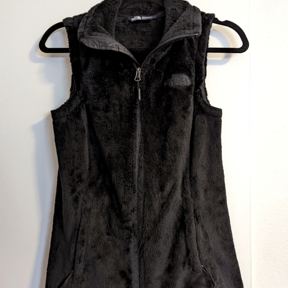 The North Face black faux fur vest